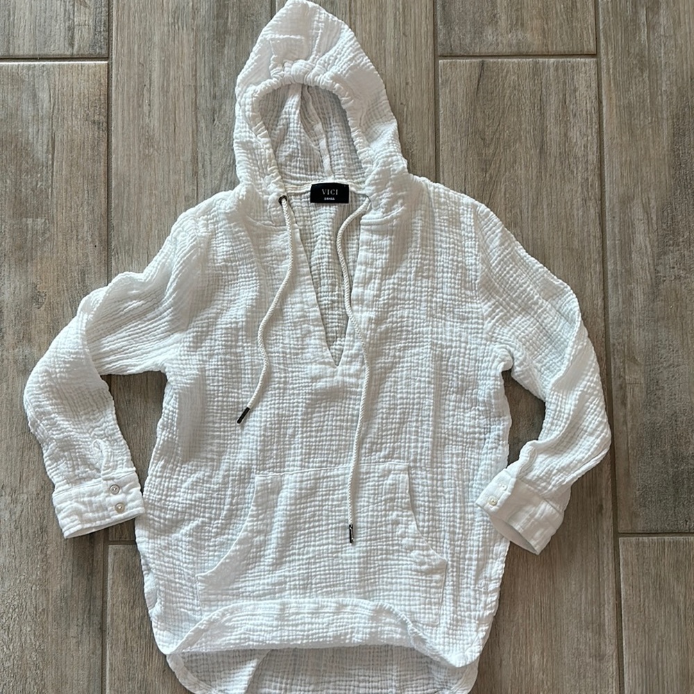 Vici Gauze Beach Sweatshirt Size S